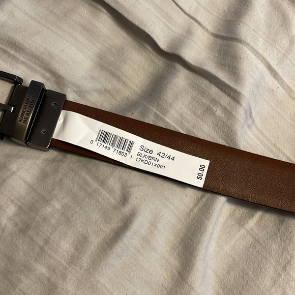 New Men’s Kenneth Cole Black & Brown Reversible Leather Belt - Picture 4 of 5
